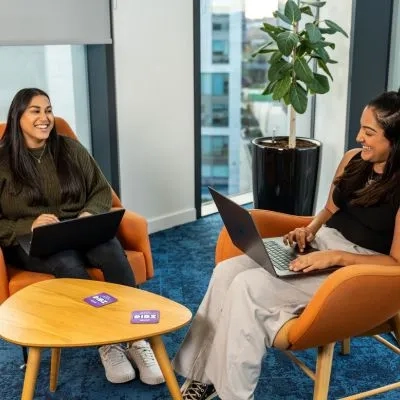 Women talking at work